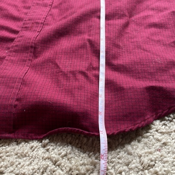 Haggar XL no iron red plaid button down shirt - Picture 5 of 8